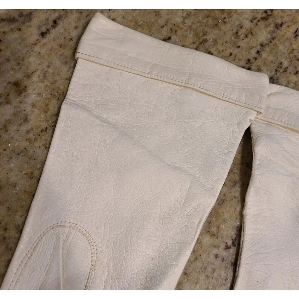 New! Vintage Size S 7 Cream Soft Leather Formal 11